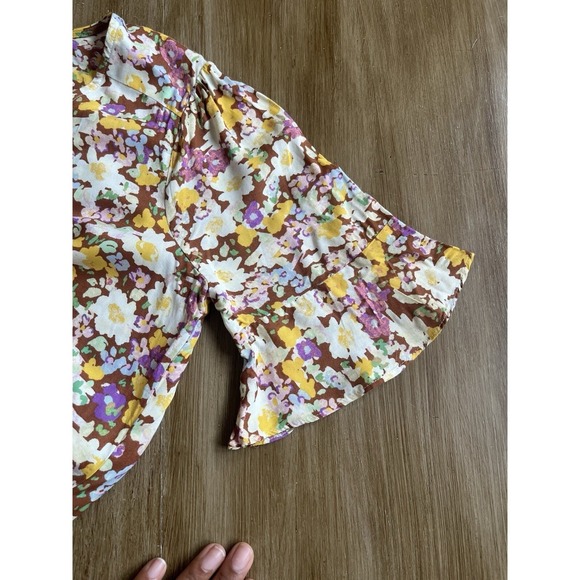 Sanctuary Floral Short Sleeve Shirt Size XS - Picture 5 of 7